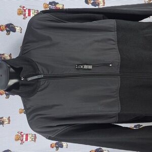 Y2K Chaps Ralph Lauren full zip fleece & nylon top 2 pocket 2XL black jacket
